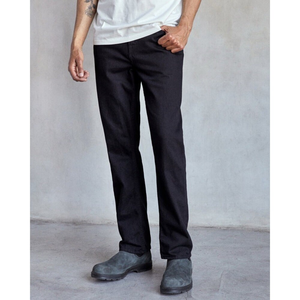 Outerknown SEA The Dunes Straight Pitch Black 5-Pocket Button Fly Jeans